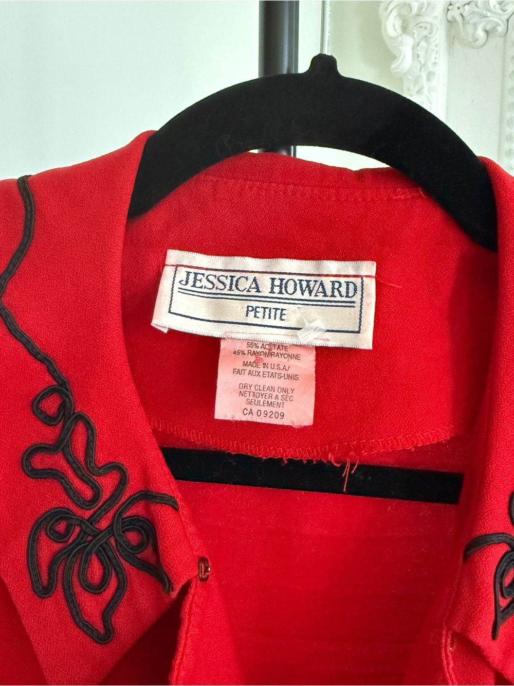Vintage Jessica Howard Red Embroidered Cropped Jacket - Picture 9 of 16